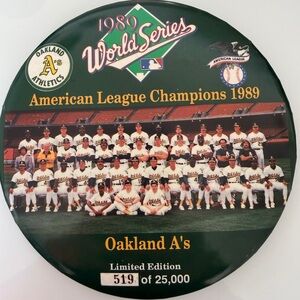 MLB Oakland A's 1989 World Series Champions Limited Edition Button